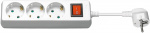 Goobay Grenuttag med brytare, 3 uttag, 3 m, vit 3x säkerhetsuttag