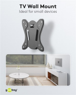 Goobay TV-väggfäste Basic FIXED (storlek S) för TV-apparater och monitorer mellan 23 och 42 tum (58-107 cm) upp till 25 kg