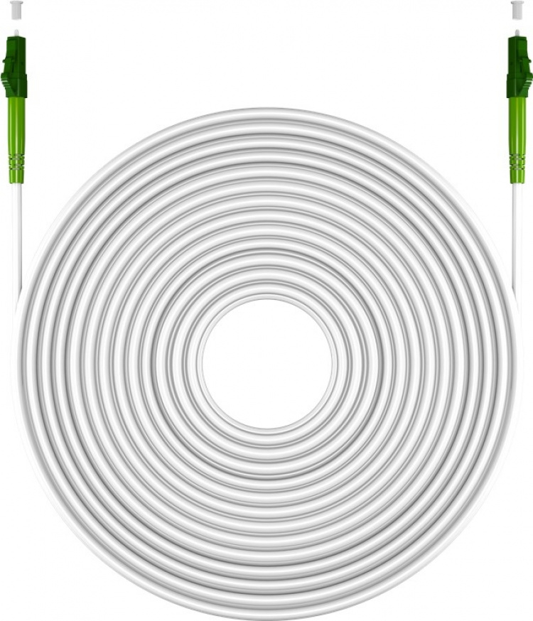 Goobay Fiberoptisk kabel (FTTH), Singlemode (OS2) White, vit (Simplex), 30 m plugg LC-APC (8°) > plugg LC-APC (8°), halogenfri kabelhölje (LSZH)