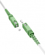 Goobay Fiberoptisk kabel (FTTH), Singlemode (OS2) White, vit (Simplex), 1 m plugg SC-APC (8°) > plugg SC-APC (8°), halogenfri kabelhölje (LSZH)