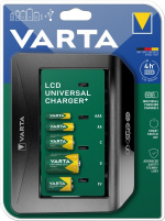 Varta LCD Universal Charger+ (typ 57688) laddar 1x 9 V-batteri eller upp till 4x AA-batterier, AAA-batterier, C- eller D-batterier (NiMH) samtidigt