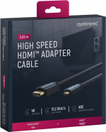 ClickTronic HDMI™ till Micro HDMI™-adapterkabel Premiumkabel | 1x HDMI™-kontakt 1x Micro-HDMI™-kontakt | 5,0 m | UHD 4K @ 30 Hz