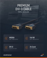 ClickTronic DVI-kabel Premiumkabel | 1x DVI-kontakt 1x DVI-kontakt | 2,0 m | WQXGA @ 60 Hz ClickTronic DVI-kabel Premiumkabel | 1x DVI-kontakt 1x DVI-kontakt | 2,0 m | WQXGA @ 60 Hz