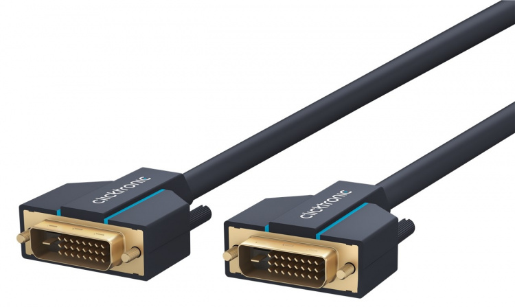ClickTronic DVI-kabel Premiumkabel | 1x DVI-kontakt 1x DVI-kontakt | 2,0 m | WQXGA @ 60 Hz ClickTronic DVI-kabel Premiumkabel | 1x DVI-kontakt 1x DVI-kontakt | 2,0 m | WQXGA @ 60 Hz