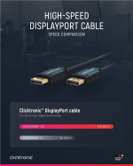 ClickTronic DisplayPort™-kabel Premiumkabel | 1x DisplayPort™-kontakt 1x DisplayPort™-kontakt | 3,0 m | UHD 4K @ 60 Hz ClickTronic DisplayPort™-kabel Premiumkabel | 1x DisplayPort™-kontakt 1x DisplayPort™-kontakt | 3,0 m | UHD 4K @ 60 Hz
