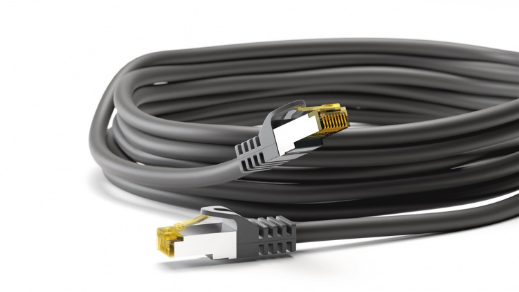 Goobay RJ45 patchkabel S/FTP (PiMF), 500 MHz, med CAT 7 råkabel, svart, 1 m LSZH halogenfri kabelhölje, koppar, RJ45-kontakt (CAT 6A) Goobay RJ45 patchkabel S/FTP (PiMF), 500 MHz, med CAT 7 råkabel, svart, 1 m LSZH halogenfri kabelhölje, koppar, RJ45-kontakt (CAT 6A)