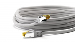 Goobay RJ45 patchkabel S/FTP (PiMF), 500 MHz, med CAT 7 råkabel, grå, 15 m LSZH halogenfri kabelhölje, koppar, RJ45-kontakt (CAT 6A)
