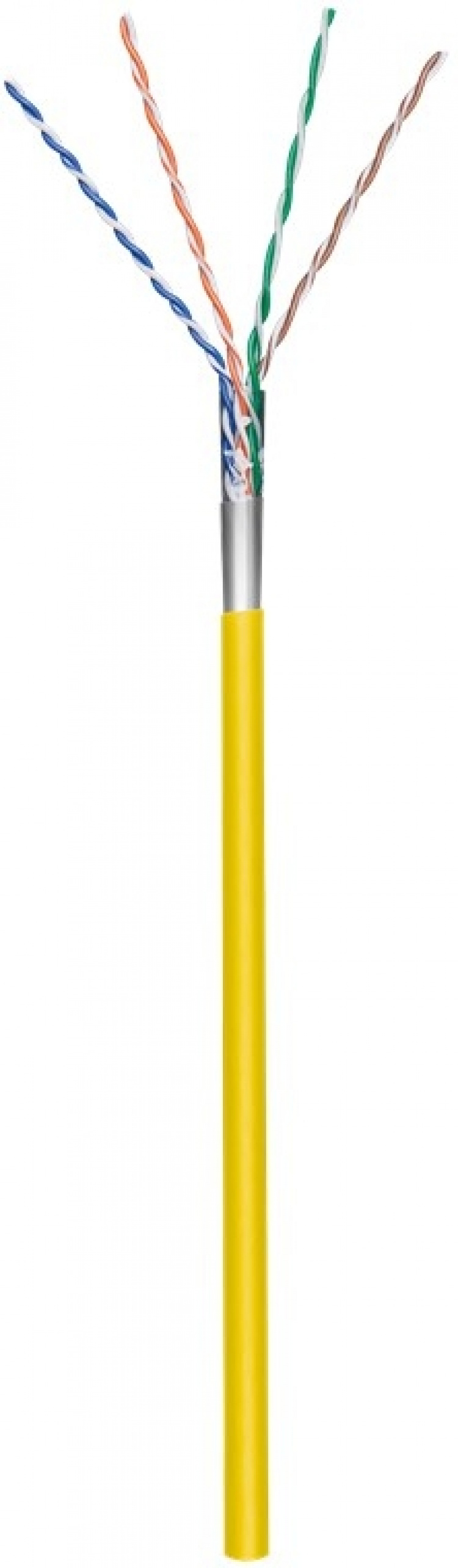 Goobay CAT 5e Nätverkskabel, F/UTP, 100 m, gul Kopparklädd aluminiumledare (CCA), AWG 26/7 (stranded), PVC-kabelhölje