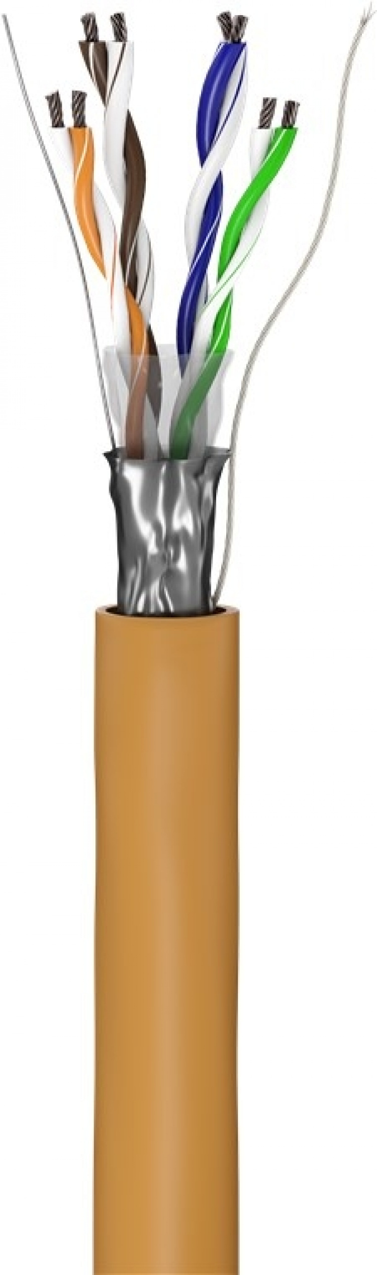 Goobay CAT 5e Nätverkskabel, F/UTP, 100 m, orange Kopparklädd aluminiumledare (CCA), AWG 26/7 (stranded), PVC-kabelhölje Goobay CAT 5e Nätverkskabel, F/UTP, 100 m, orange Kopparklädd aluminiumledare (CCA), AWG 26/7 (stranded), PVC-kabelhölje