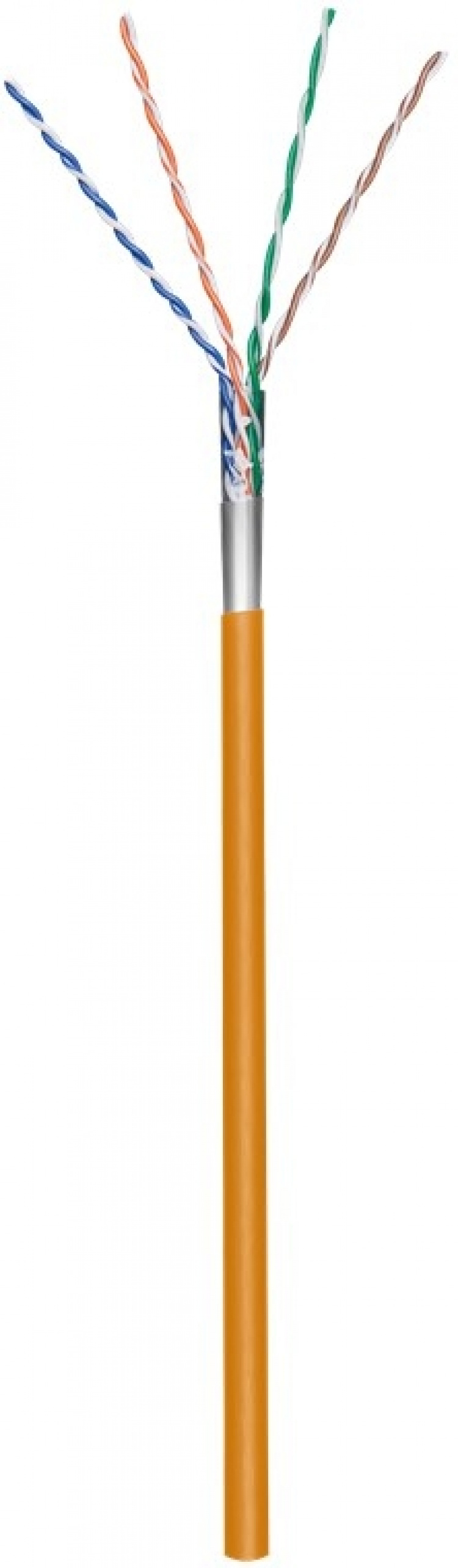 Goobay CAT 5e Nätverkskabel, F/UTP, 100 m, orange Kopparklädd aluminiumledare (CCA), AWG 26/7 (stranded), PVC-kabelhölje Goobay CAT 5e Nätverkskabel, F/UTP, 100 m, orange Kopparklädd aluminiumledare (CCA), AWG 26/7 (stranded), PVC-kabelhölje