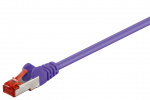 Goobay Patchkabel CAT 6, S/FTP (PiMF), violett, 0,25 m kopparledare (CU), halogenfri kabelhölje (LSZH)