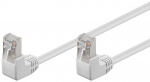 Goobay Patchkabel CAT 5e, 2x 90° vinklad, F/UTP, vit, 2 m kopparklädd aluminiumtråd (CCA), 2x RJ45-plugg 90 ° (8P8C)