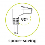 Goobay Patchkabel CAT 5e, 2x 90° vinklad, U/UTP, vit, 1 m kopparklädd aluminiumtråd (CCA), 2x RJ45-plugg 90 ° (8P8C)