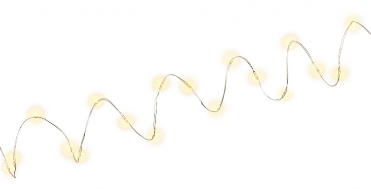 Goobay 2 x Ljusslinga med silvertråd och 20 LED-lampor, inkl. timer stämningsfull ljusdekoration för inomhusbruk