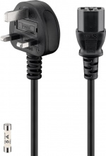Goobay UK kall apparatkabel, 1,5 m, svart Brittisk 3-polig kontakt (typ G, BS 1363) > apparatuttag C13 (IEC-kontakt) Goobay UK kall apparatkabel, 1,5 m, svart Brittisk 3-polig kontakt (typ G, BS 1363) > apparatuttag C13 (IEC-kontakt)