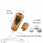 Goobay 10 x 20 LED-flaskor Atmosfärisk belysning dekoration för glasflaskor Goobay 10 x 20 LED-flaskor Atmosfärisk belysning dekoration för glasflaskor