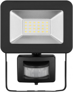 Goobay LED-strålkastare för utomhusbruk, 20 W, med rörelsedetektor med 1700 lm, neutralt vitt ljus (4000 K), PIR-sensor med ON/OFF-funktion och M16 kabelgenomföring, lämplig för utomhusbruk (IP44)