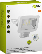 Goobay LED-strålkastare för utomhusbruk, 30 W, med rörelsedetektor med 2550 lm, neutralt vitt ljus (4000 K), PIR-sensor med ON/OFF-funktion och M16 kabelgenomföring, lämplig för utomhusbruk (IP44)