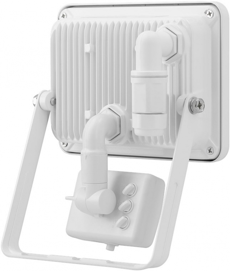 Goobay LED-strålkastare för utomhusbruk, 30 W, med rörelsedetektor med 2550 lm, neutralt vitt ljus (4000 K), PIR-sensor med ON/OFF-funktion och M16 kabelgenomföring, lämplig för utomhusbruk (IP44)