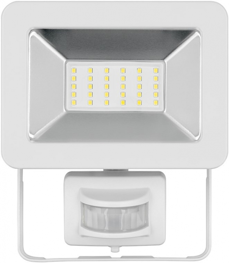 Goobay LED-strålkastare för utomhusbruk, 30 W, med rörelsedetektor med 2550 lm, neutralt vitt ljus (4000 K), PIR-sensor med ON/OFF-funktion och M16 kabelgenomföring, lämplig för utomhusbruk (IP44)