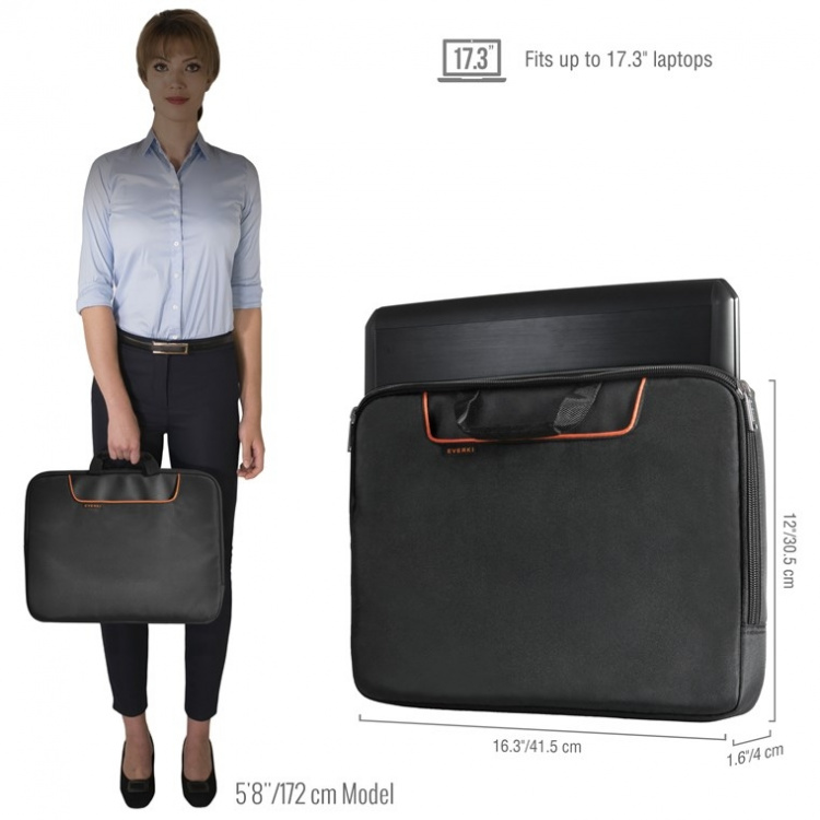 everki Sleeve (EKF808S17B) Bärbar dator för maskiner upp till 17,3-tums