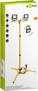 Goobay LED-konstruktionsstrålkastare med teleskopisk stativ, 2x 20 W med totalt 3400 lm och neutralt vitt ljus (4000 K), lämpligt för inomhus- och utomhusbruk (IP65) Goobay LED-konstruktionsstrålkastare med teleskopisk stativ, 2x 20 W med totalt 3400 lm och neutralt vitt ljus (4000 K), lämpligt för inomhus- och utomhusbruk (IP65)