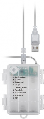 Goobay 300 LED-ljusridåer med fjärrkontroll, timerfunktion, 8 ljuslägen, dimmer, USB- och batteridrift, varmvitt (3000 K) Goobay 300 LED-ljusridåer med fjärrkontroll, timerfunktion, 8 ljuslägen, dimmer, USB- och batteridrift, varmvitt (3000 K)