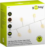 Goobay 50er LED silver wire cluster ljuskedja med 2 ljuslägen, varmvitt (3000 K), batteridrift, för inomhus och utomhusbruk (IP44) Goobay 50er LED silver wire cluster ljuskedja med 2 ljuslägen, varmvitt (3000 K), batteridrift, för inomhus och utomhusbruk (IP44)