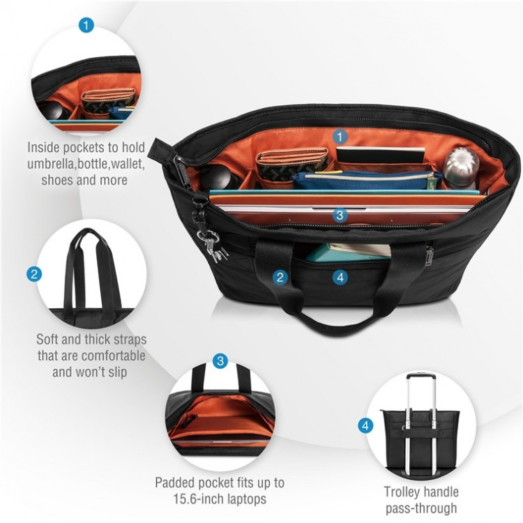 everki Shopper (EKB418) Slim bärbar handväska för iPad / surfplatta / ultrabook upp till 15,6 tum
