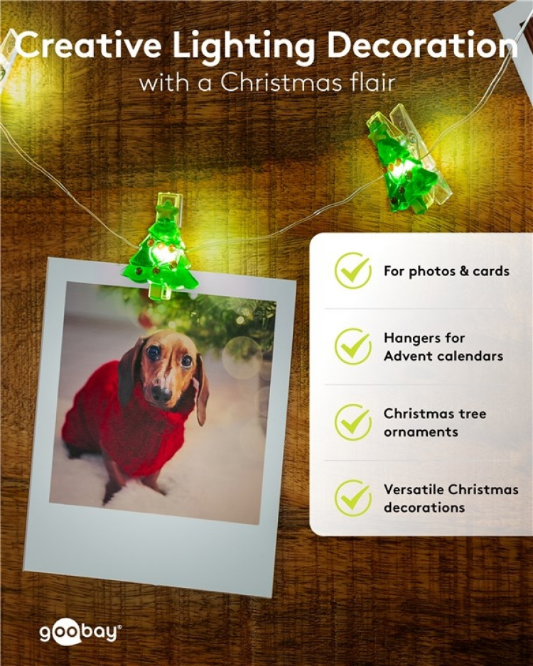 Goobay 10 LED fotoklipp ljusslinga 