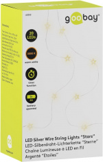 Goobay 20 LED ljusslinga med silvertråd  Goobay 20 LED ljusslinga med silvertråd