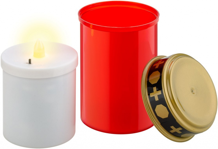 Goobay LED gravljus, rött med realistisk flikkereffekt, varmvit (3000 K), batteridrift (2x AA), för inomhus- och utomhusbruk (IP44) Goobay LED gravljus, rött med realistisk flikkereffekt, varmvit (3000 K), batteridrift (2x AA), för inomhus- och utomhusbruk (IP44)