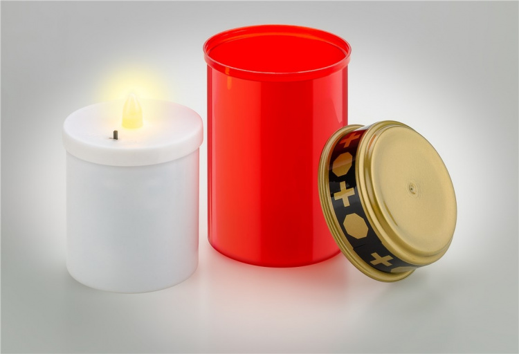Goobay LED gravljus, rött med realistisk flikkereffekt, varmvit (3000 K), batteridrift (2x AA), för inomhus- och utomhusbruk (IP44) Goobay LED gravljus, rött med realistisk flikkereffekt, varmvit (3000 K), batteridrift (2x AA), för inomhus- och utomhusbruk (IP44)