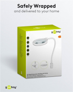 Goobay LED-förstoringslampa med stativ/klämma, 6 W, vit 480 lm, 100 mm glaslins, 1,75x förstoring, 3 dioptrier