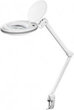 Goobay LED-förstoringslampa med klämma, 8 W, vit 650 lm, 127 mm kristallglaslins, 1,75x förstoring, 3 dioptrier