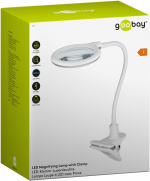 Goobay LED-förstoringslampa med klämma, 6 W, vit 480 lm, 100 mm glaslins, 1,75x förstoring, 3 dioptrier