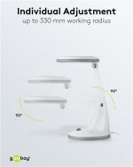 Goobay LED-förstoringslampa med stativ, 6 W, vit 450 lm, 100 mm glaslins, 1,75x förstoring, 3 dioptrier