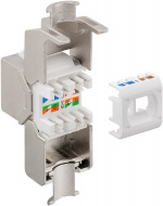 Goobay Keystone modul RJ45 CAT 8.1, STP, GHMT-certifierad 15,8 mm bred, crocodile typ, klämlist för IDC-montering (verktygsfri) Goobay Keystone modul RJ45 CAT 8.1, STP, GHMT-certifierad 15,8 mm bred, crocodile typ, klämlist för IDC-montering (verktygsfri)