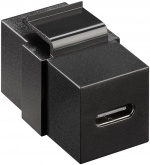 Goobay Keystone-modul USB-C™-kontakt, USB 3.2 Gen 2 (10 Gbit/s), svart USB-C™-uttag > USB-C™-uttag