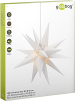 Goobay LED-julstjärna 3D, Ø 56 cm, batteridrivet med timer och 18 spetsar, varmvitt (3000 K), av väderbeständig plast (IP44), kabel 2 m Goobay LED-julstjärna 3D, Ø 56 cm, batteridrivet med timer och 18 spetsar, varmvitt (3000 K), av väderbeständig plast (IP44), kabel 2 m