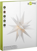 Goobay LED-julstjärna 3D, Ø 56 cm, 4,5 V utomhustransformator med timer och 18 spetsar, varmvitt (3000 K), av väderbeständig plast (IP44), kabel 9,5 m Goobay LED-julstjärna 3D, Ø 56 cm, 4,5 V utomhustransformator med timer och 18 spetsar, varmvitt (3000 K), av väderbeständig plast (IP44), kabel 9,5 m