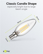 Goobay LED-lampa med glödtråd, 4 W sockel E14, varmvit, ej dimbar