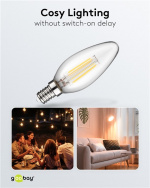 Goobay LED-lampa med glödtråd, 4 W sockel E14, varmvit, ej dimbar