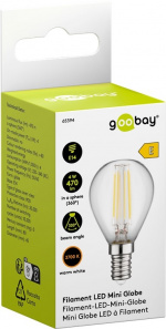 Goobay LED Mini Globe med glödtråd, 4 W sockel E14, varmvit, ej dimbar Goobay LED Mini Globe med glödtråd, 4 W sockel E14, varmvit, ej dimbar