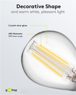 Goobay LED Mini Globe med glödtråd, 4 W sockel E14, varmvit, ej dimbar Goobay LED Mini Globe med glödtråd, 4 W sockel E14, varmvit, ej dimbar