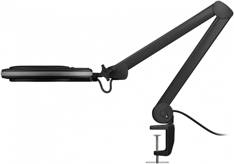 Goobay LED-förstoringslampa med klämma, 8 W, svart 650 lm, 127 mm kristallglaslins, 1,75x förstoring, 3 dioptrier Goobay LED-förstoringslampa med klämma, 8 W, svart 650 lm, 127 mm kristallglaslins, 1,75x förstoring, 3 dioptrier