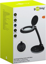 Goobay LED-förstoringslampa med stativ, 6 W, svart 80-450 lm, dimbar, 100 mm glaslins, 1,75x förstoring, 3 dioptrier Goobay LED-förstoringslampa med stativ, 6 W, svart 80-450 lm, dimbar, 100 mm glaslins, 1,75x förstoring, 3 dioptrier