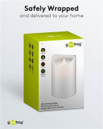 Goobay LED-ljus av äkta vax, vitt, 10x15 cm vacker och säker ljuslösning för många områden som hem och loggia, kontor eller skolor