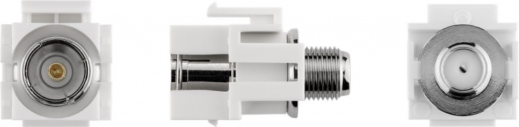 Goobay Keystone-modul, SAT/antenn, slätt infälld montering IEC / koaxialt uttag > F uttag 90 °
