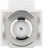 Goobay Keystone-modul, SAT/antenn, slätt infälld montering IEC / koaxialplugg > F uttag 90 °